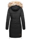 Navahoo Halina Damen Winter Steppmantel mit Kunstfell B803 Schwarz Größe L - Gr. 40