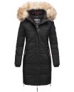 Navahoo Halina Damen Winter Steppmantel mit Kunstfell B803 Schwarz Größe XL - Gr. 42