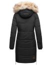 Navahoo Halina Damen Winter Steppmantel mit Kunstfell B803 Schwarz Größe XL - Gr. 42