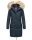 Navahoo Halina Damen Winter Steppmantel mit Kunstfell B803 Navy Größe S - Gr. 36