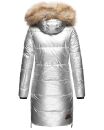 Navahoo Halina Damen Winter Steppmantel mit Kunstfell B803 Silber Größe XL - Gr. 42