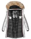 Navahoo Halina Damen Winter Steppmantel mit Kunstfell B803 Silber Größe XL - Gr. 42