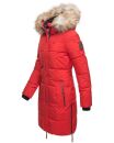 Navahoo Halina Damen Winter Steppmantel mit Kunstfell B803 Rot Größe S - Gr. 36