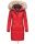 Navahoo Halina Damen Winter Steppmantel mit Kunstfell B803 Rot Größe S - Gr. 36