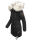 Navahoo Honigfee warme Damen Winter Jacke mit Kapuze und Kunstfell B805 Schwarz Größe M - Gr. 38