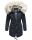 Navahoo Honigfee warme Damen Winter Jacke mit Kapuze und Kunstfell B805 Navy Größe XS - Gr. 34