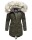 Navahoo Honigfee warme Damen Winter Jacke mit Kapuze und Kunstfell B805 Olive Größe XS - Gr. 34
