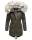 Navahoo Honigfee warme Damen Winter Jacke mit Kapuze und Kunstfell B805 Olive Größe S - Gr. 36