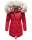 Navahoo Honigfee warme Damen Winter Jacke mit Kapuze und Kunstfell B805 Rot Größe XS - Gr. 34