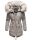 Navahoo Honigfee warme Damen Winter Jacke mit Kapuze und Kunstfell B805 Hellgrau Größe L - Gr. 40