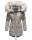 Navahoo Honigfee warme Damen Winter Jacke mit Kapuze und Kunstfell B805 Hellgrau Größe XXL - Gr. 44