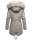 Navahoo Honigfee warme Damen Winter Jacke mit Kapuze und Kunstfell B805 Hellgrau Größe XXL - Gr. 44