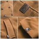 Marikoo Irukoo Herren Designer Winter Mantel lang mit Kapuze sehr warm B806 Camel Größe L - Gr. L
