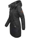 Marikoo Kamil warme Damen Winter Jacke lang mit Kapuze B807 Schwarz Größe XS - Gr. 34