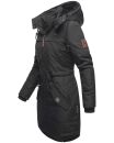 Marikoo Kamil warme Damen Winter Jacke lang mit Kapuze B807 Schwarz Größe L - Gr. 40