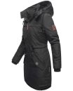 Marikoo Kamil warme Damen Winter Jacke lang mit Kapuze B807 Schwarz Größe XL - Gr. 42