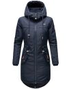 Marikoo Kamil warme Damen Winter Jacke lang mit Kapuze B807 Navy Größe M - Gr. 38