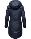 Marikoo Kamil warme Damen Winter Jacke lang mit Kapuze B807 Navy Größe L - Gr. 40
