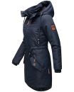 Marikoo Kamil warme Damen Winter Jacke lang mit Kapuze B807 Navy Größe XXL - Gr. 44