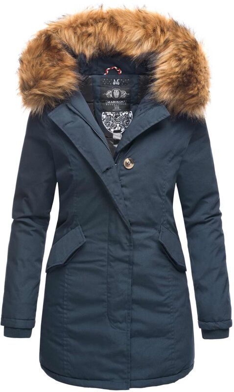 Marikoo Karmaa-Princess Damen Wintejacke mit Fellkragen B808 Navy Größe XS - Gr. 34