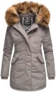 Marikoo Karmaa-Princess Damen Wintejacke mit Fellkragen B808 Grau Größe XS - Gr. 34