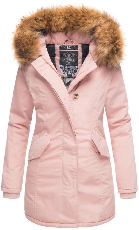 Marikoo Karmaa-Princess Damen Wintejacke mit Fellkragen B808 Rosa Größe XS - Gr. 34