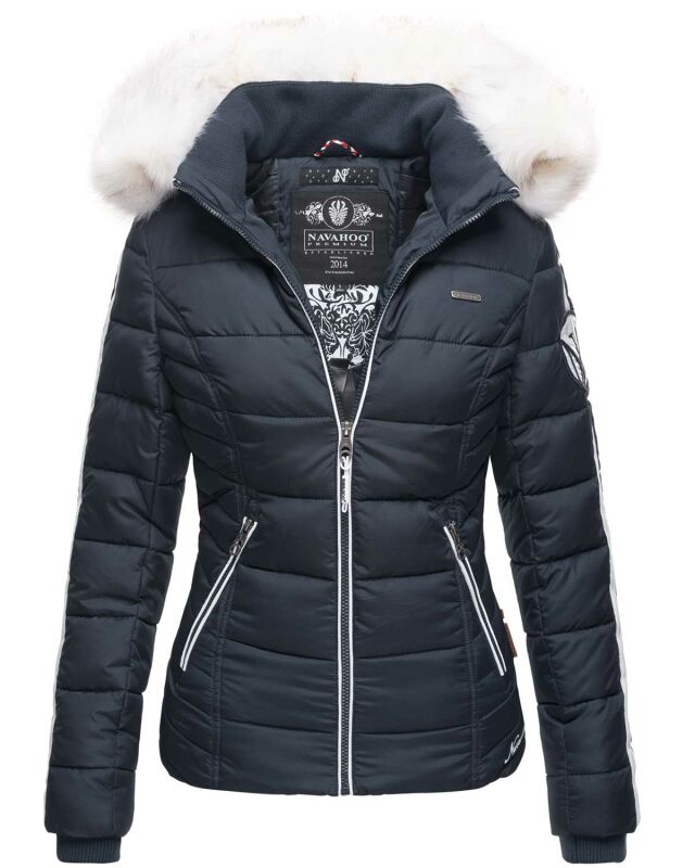 Navahoo Khingaas Damen Winter Steppjacke mit Kapuze B810 Navy Größe M - Gr. 38