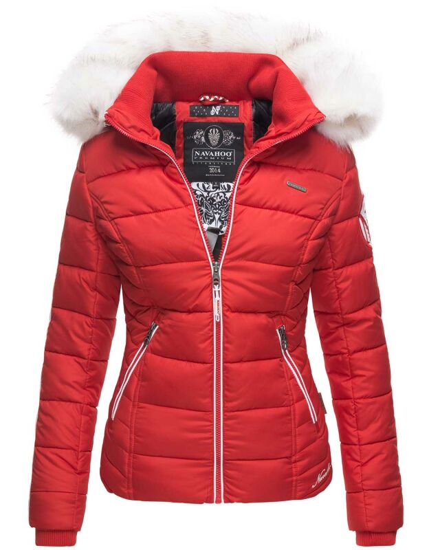 Navahoo Khingaas Damen Winter Steppjacke mit Kapuze B810 Rot Größe XS - Gr. 34