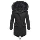 Marikoo Knutschkugel Damen Winter Jacke mit Kunstfell B812 Schwarz Größe XS - Gr. 34
