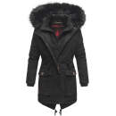 Marikoo Knutschkugel Damen Winter Jacke mit Kunstfell B812 Schwarz Größe S - Gr. 36