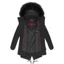 Marikoo Knutschkugel Damen Winter Jacke mit Kunstfell B812 Schwarz Größe S - Gr. 36