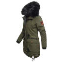 Marikoo Knutschkugel Damen Winter Jacke mit Kunstfell B812 Olive Größe XS - Gr. 34