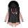 Marikoo Knutschkugel Damen Winter Jacke mit Kunstfell B812 Rosa Größe S - Gr. 36