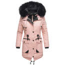 Marikoo Knutschkugel Damen Winter Jacke mit Kunstfell B812 Rosa Größe XL - Gr. 42