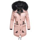 Marikoo Knutschkugel Damen Winter Jacke mit Kunstfell B812 Rosa Größe XL - Gr. 42
