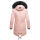 Marikoo Knutschkugel Damen Winter Jacke mit Kunstfell B812 Rosa Größe XL - Gr. 42