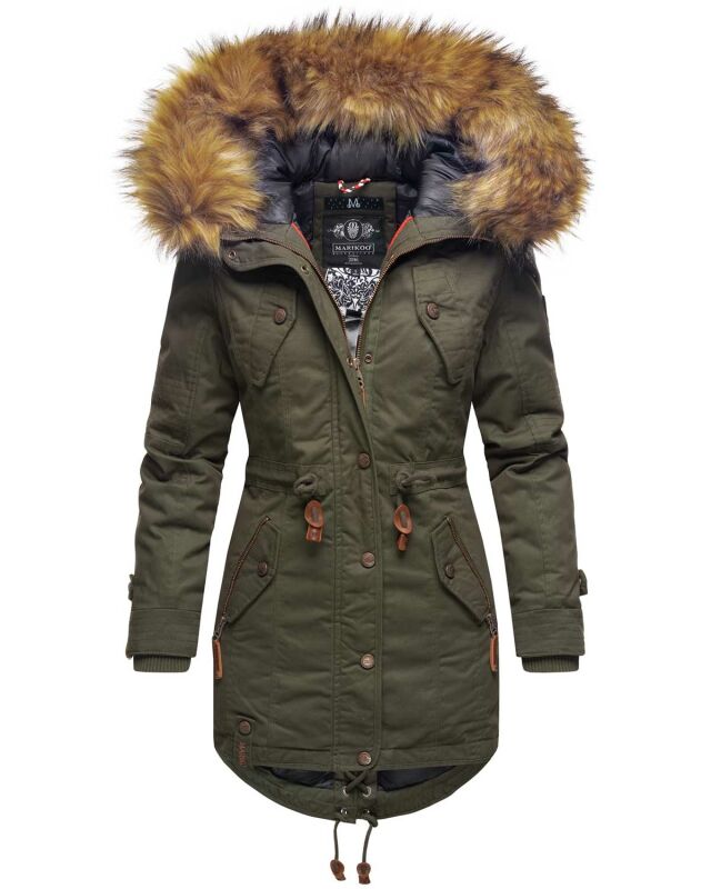 Marikoo La Viva Princess Damen Winterjacke mit Kapuze B813 Olive Größe M - Gr. 38