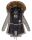 Marikoo La Viva Princess Damen Winterjacke mit Kapuze B813 Hellgrau Größe S - Gr. 36