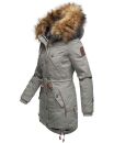 Marikoo La Viva Princess Damen Winterjacke mit Kapuze B813 Hellgrau Größe M - Gr. 38