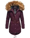 Marikoo La Viva Princess Damen Winterjacke mit Kapuze B813 Weinrot Größe XL - Gr. 42
