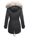 Navahoo Lady Like warme Damen Winterjacke mit Kapuze und Kunstfell B814 Schwarz Größe XS - Gr. 34