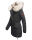 Navahoo Lady Like warme Damen Winterjacke mit Kapuze und Kunstfell B814 Schwarz Größe M - Gr. 38