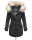 Navahoo Lady Like warme Damen Winterjacke mit Kapuze und Kunstfell B814 Schwarz Größe L - Gr. 40