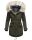 Navahoo Lady Like warme Damen Winterjacke mit Kapuze und Kunstfell B814 Olive Größe S - Gr. 36