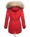 Navahoo Lady Like warme Damen Winterjacke mit Kapuze und Kunstfell B814 Rot Größe XS - Gr. 34