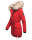 Navahoo Lady Like warme Damen Winterjacke mit Kapuze und Kunstfell B814 Rot Größe XS - Gr. 34
