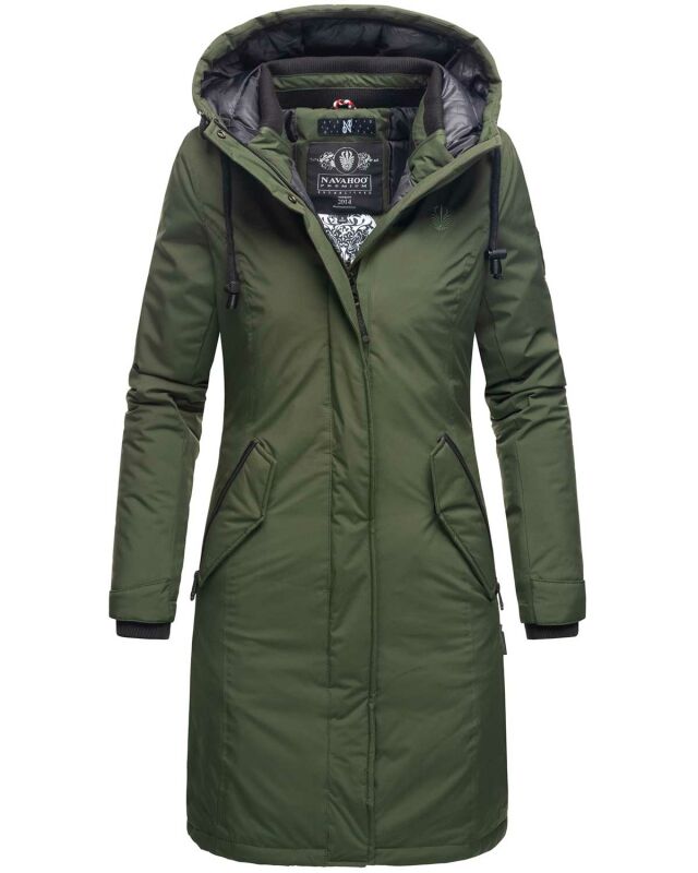 Navahoo Letiziaa warme Damen Winter Jacke lang B815 Olive Größe M - Gr. 38