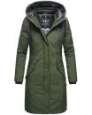 Navahoo Letiziaa warme Damen Winter Jacke lang B815 Olive Größe M - Gr. 38