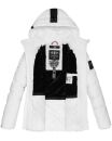 Marikoo Liebeswolke Damen Steppjacke Winterjacke mit Kapuze B816 Weiß-Gr.S