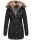 Marikoo warme Damen Winterjacke mit Kapuze Parka Kunstfell B817 Schwarz-Gr.XS